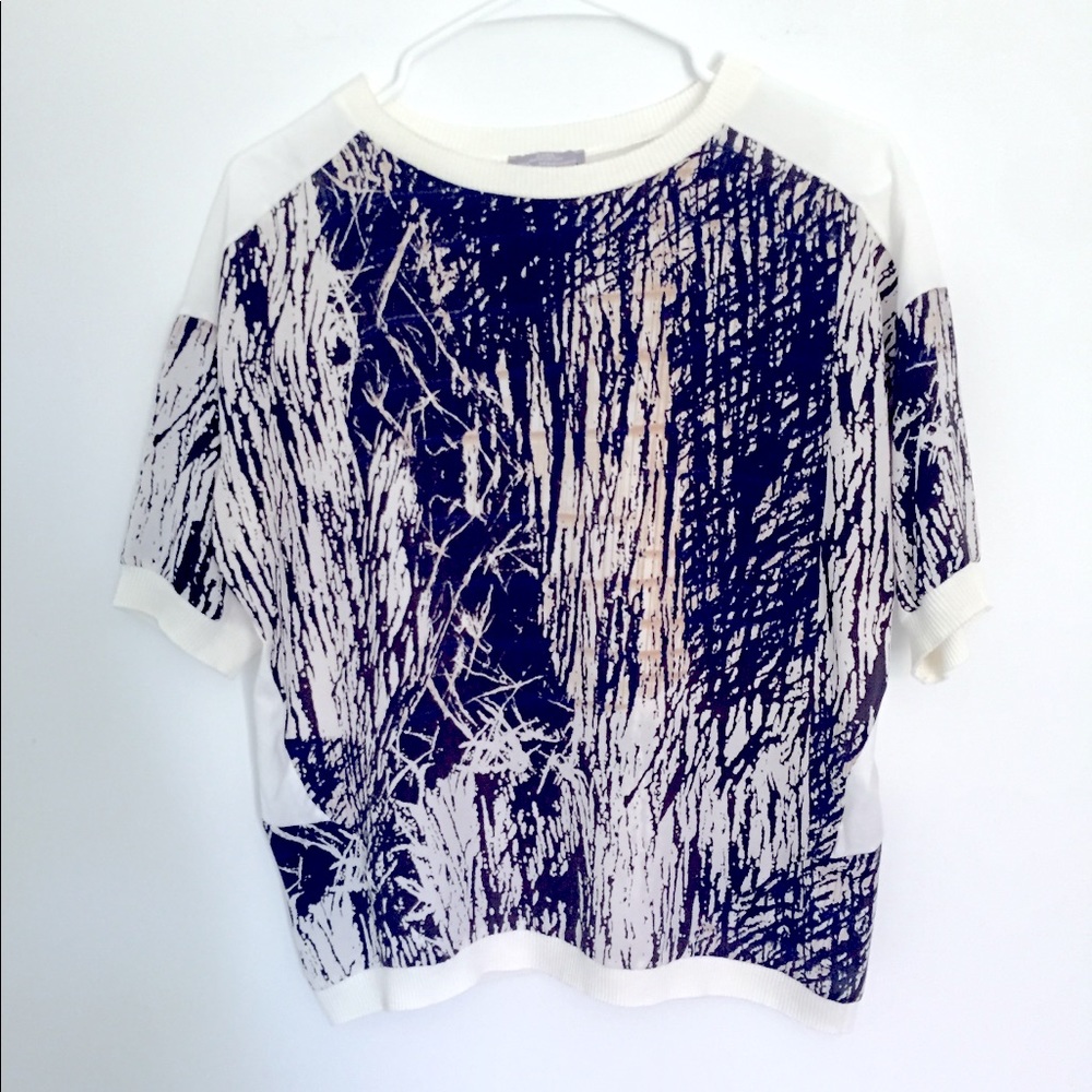 NEW ZARA Fashion Style Abstract Painted Artist Tee